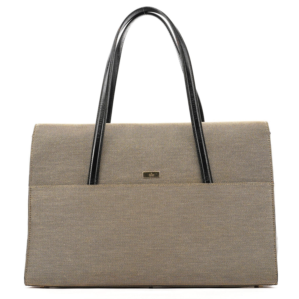 001 4218 Beige Canvas Lady Lock Tote Bag