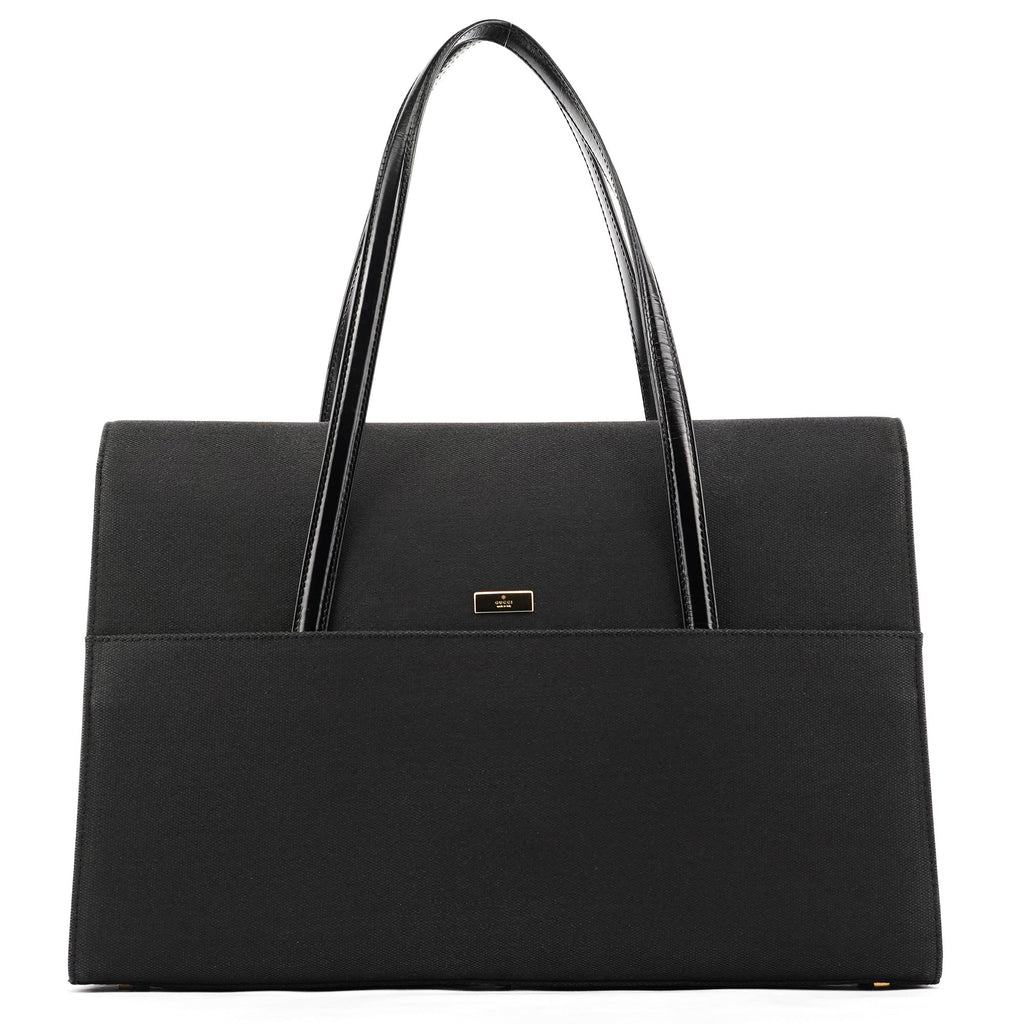 001 4218 Navy Canvas Lady Lock Shoulder Bag