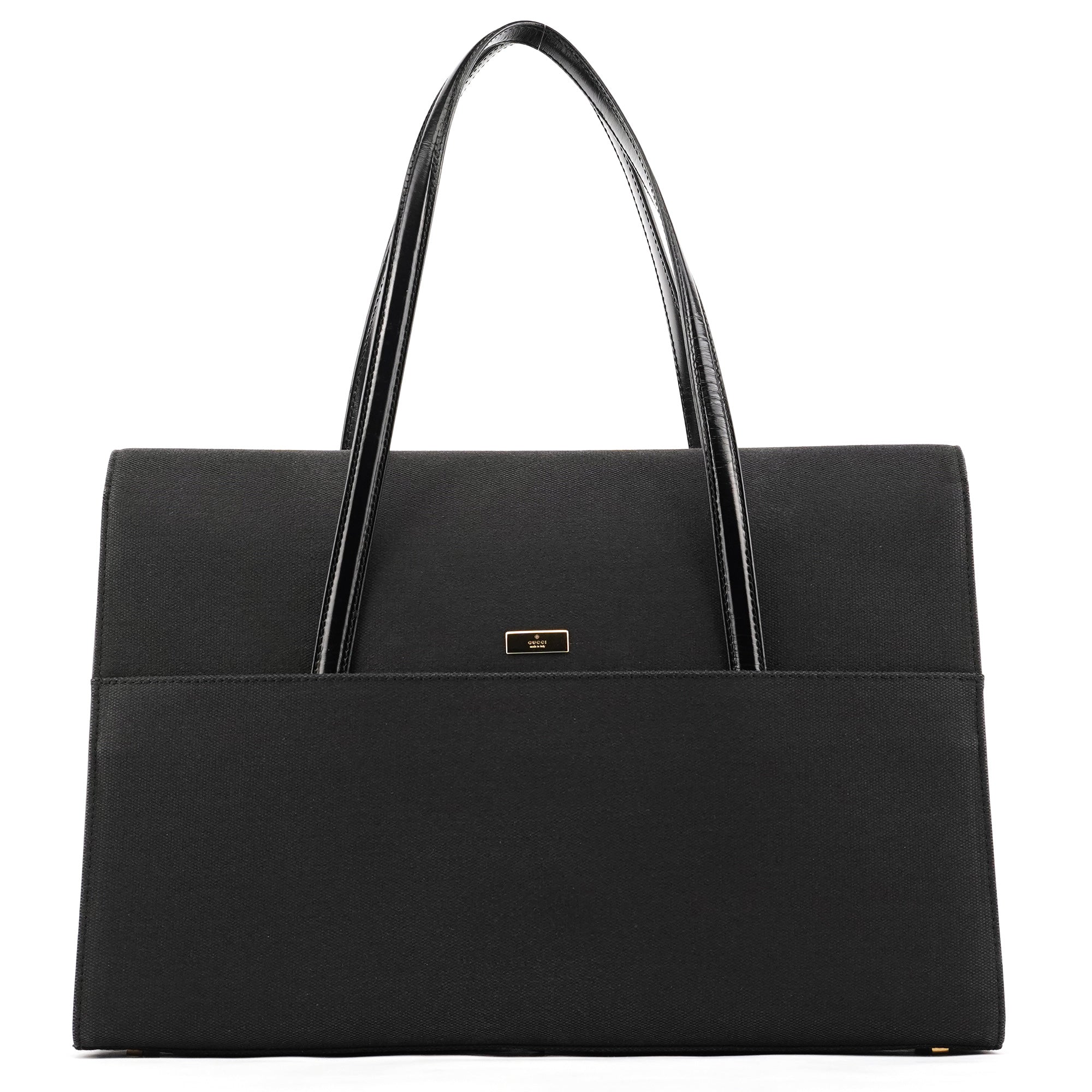 001 4218 Navy Canvas Lady Lock Shoulder Bag