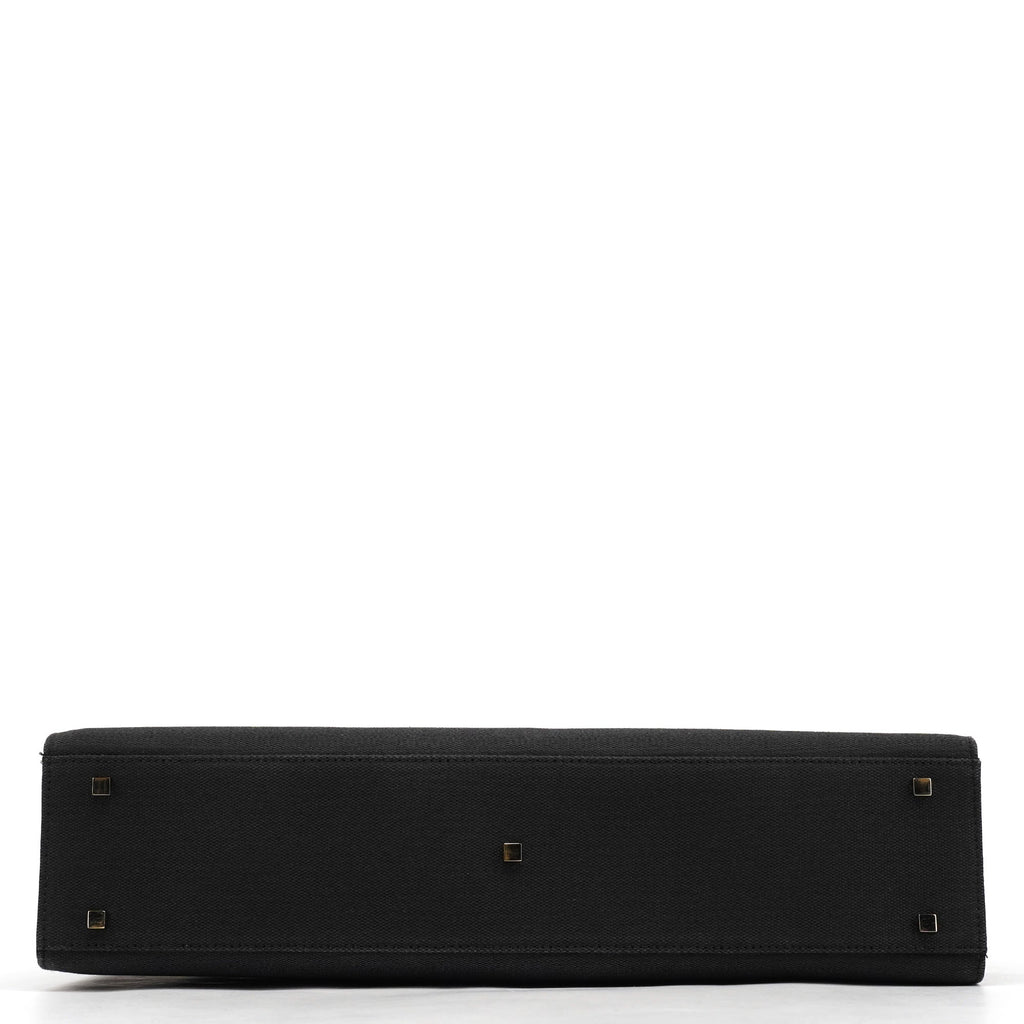 001 4218 Navy Canvas Lady Lock Shoulder Bag