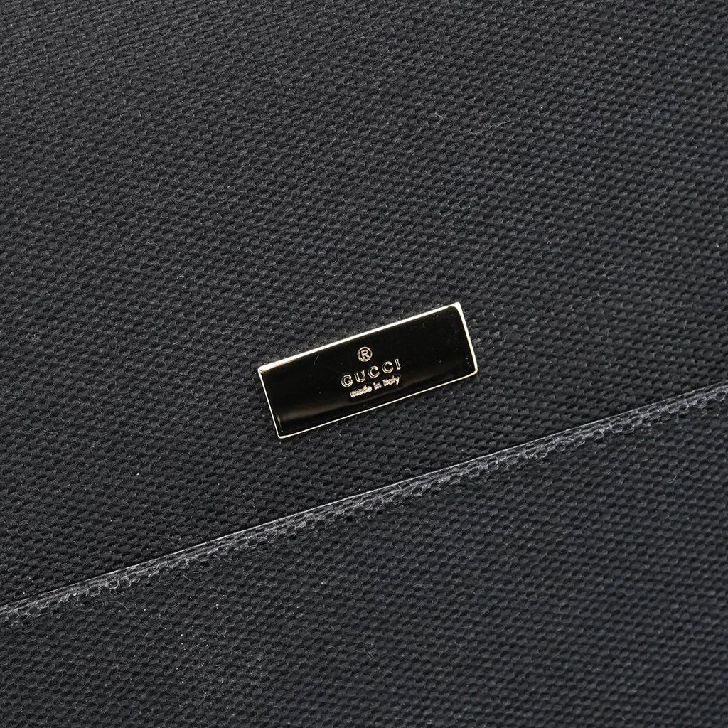 001 4218 Navy Canvas Lady Lock Shoulder Bag