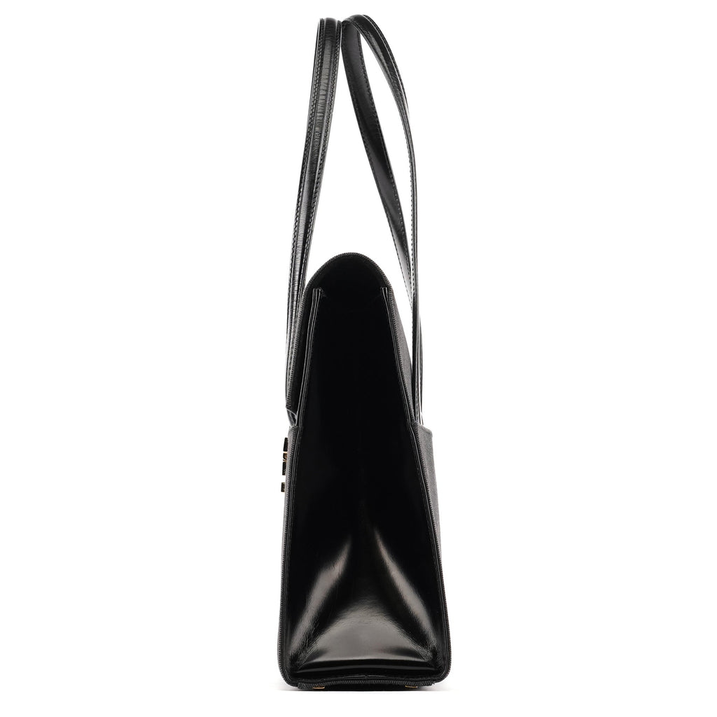 001 4218 Navy Canvas Lady Lock Shoulder Bag