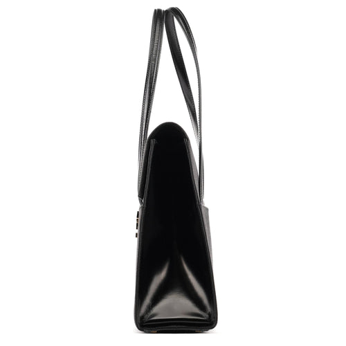 001 4218 Navy Canvas Lady Lock Shoulder Bag