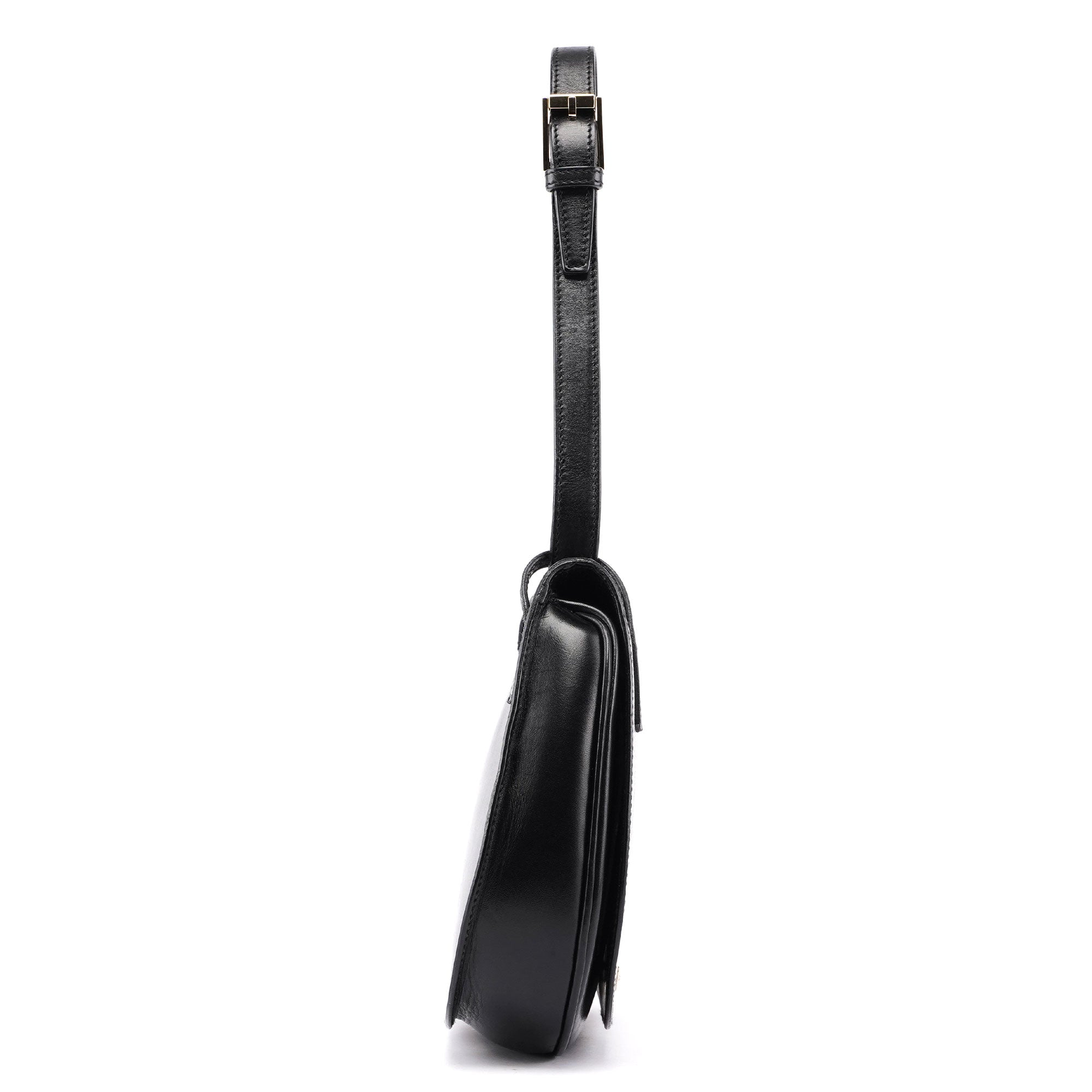 001 4225 Black Calfskin Shoulder Bag