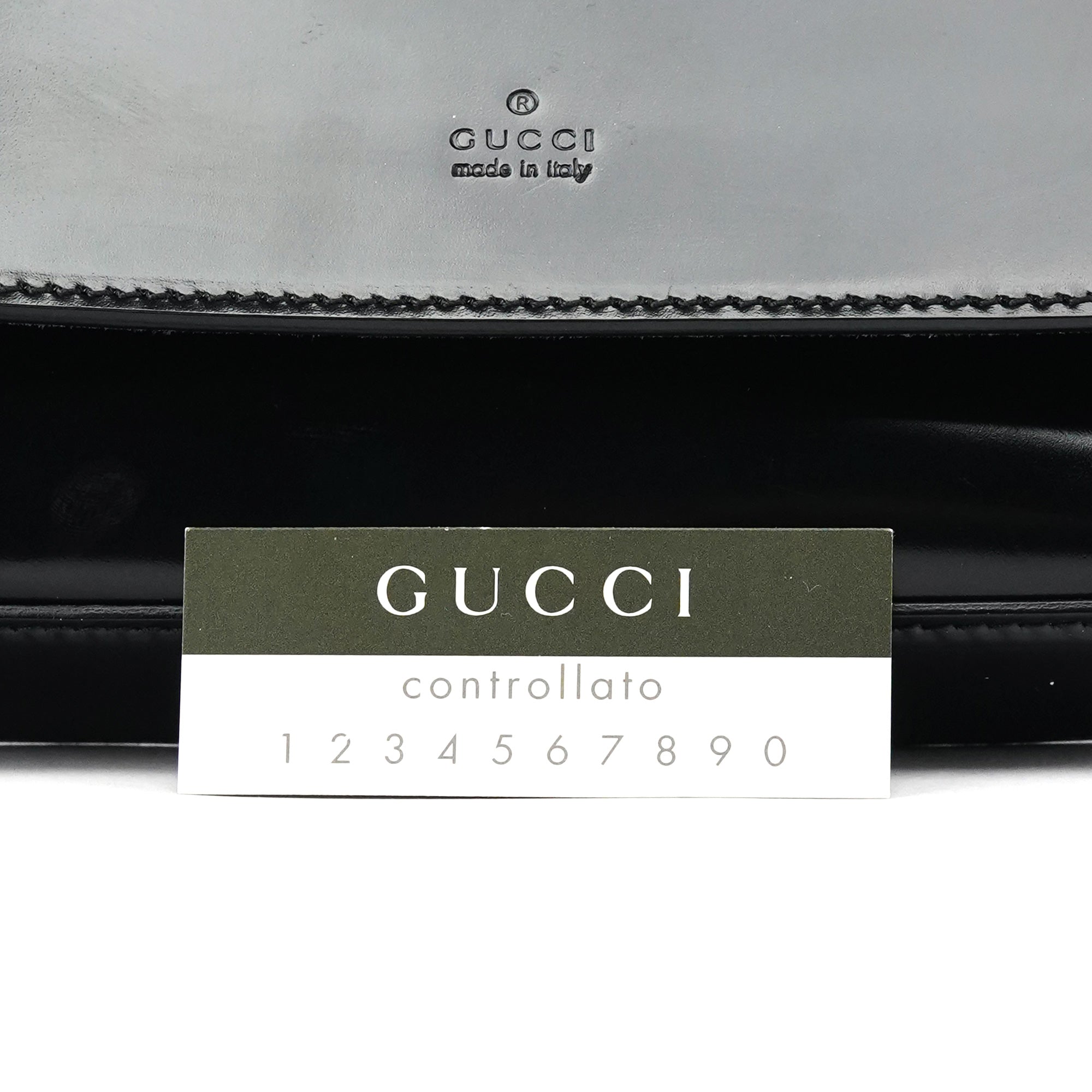 001 4227 Black Leather Mini Crossbody Bag