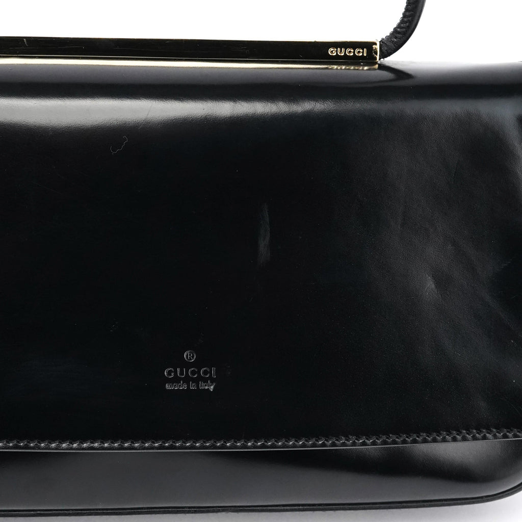 001 4227 Black Leather Mini Crossbody Bag