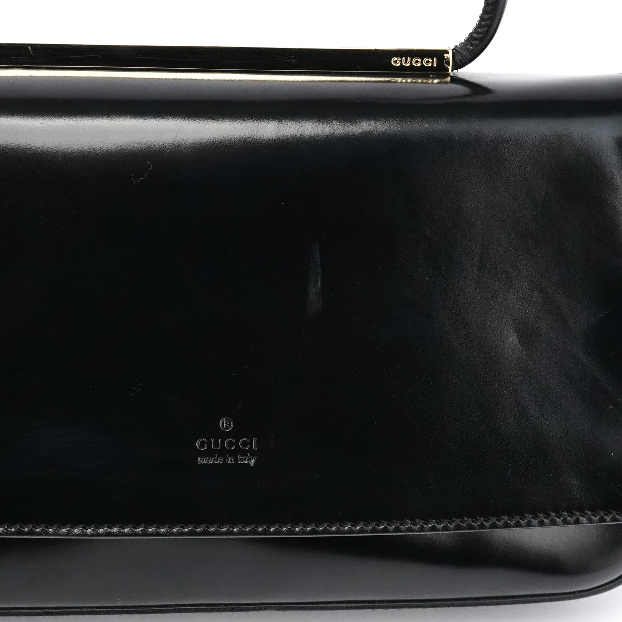 001 4227 Black Leather Mini Crossbody Bag
