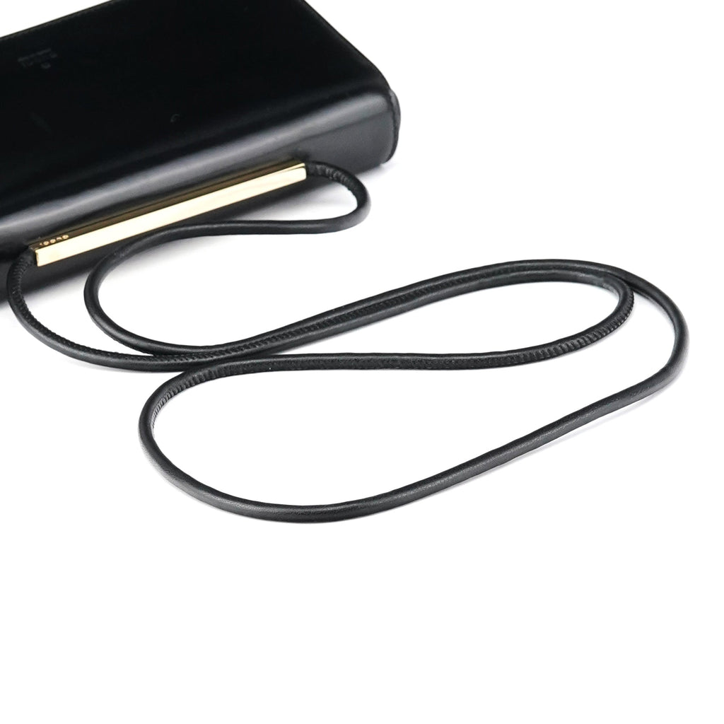 001 4227 Black Leather Mini Crossbody Bag