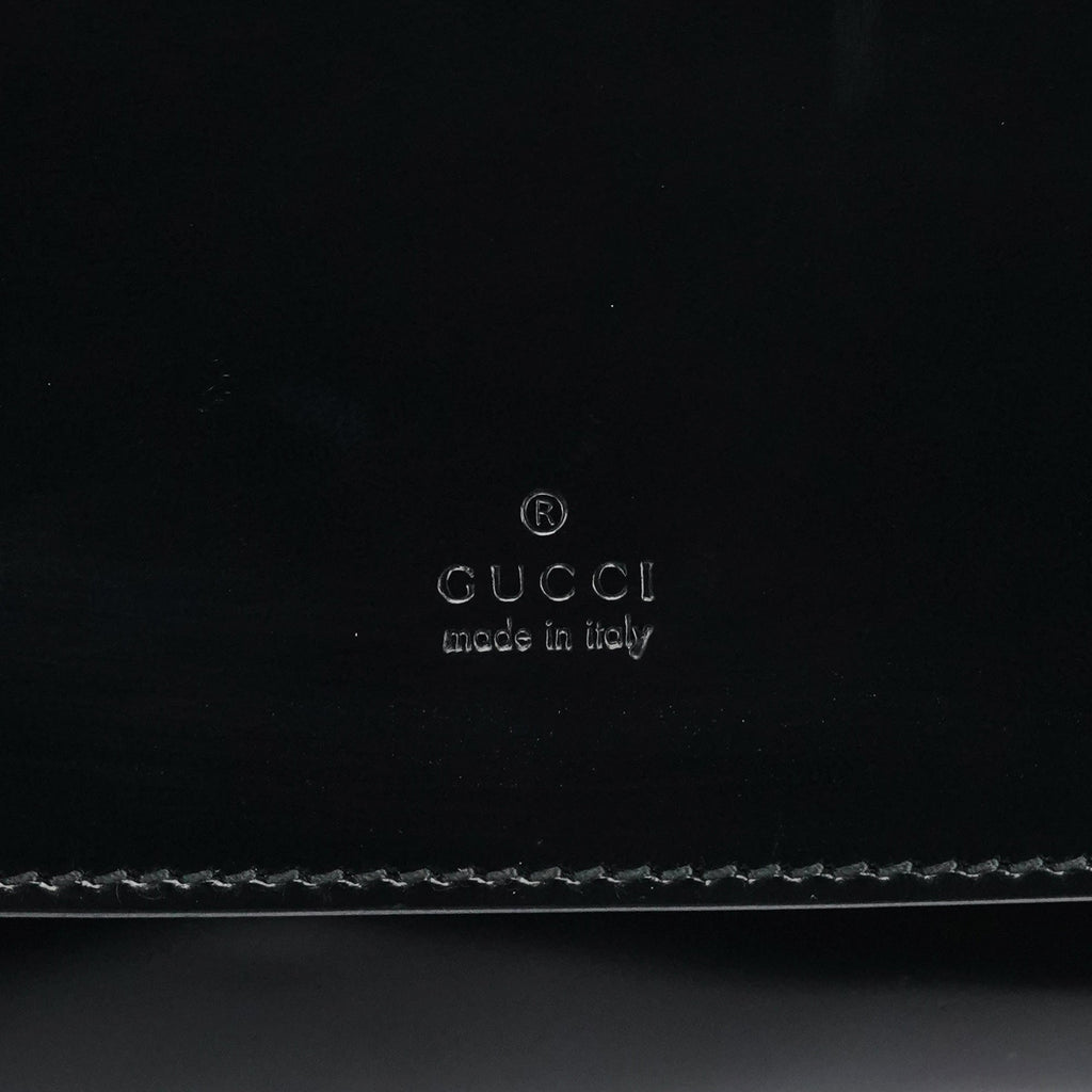 001 4227 Black Leather Mini Crossbody Bag