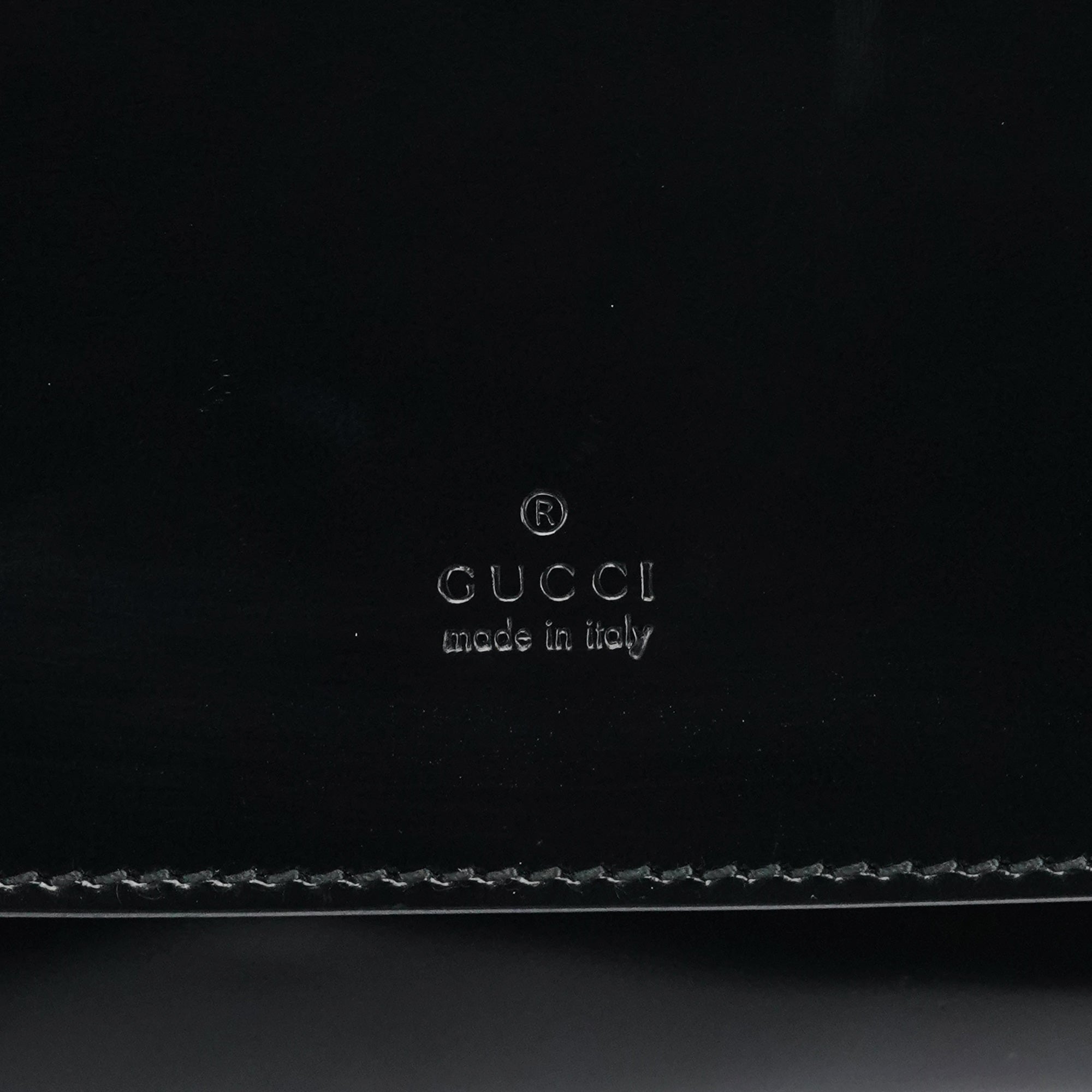 001 4227 Black Leather Mini Crossbody Bag