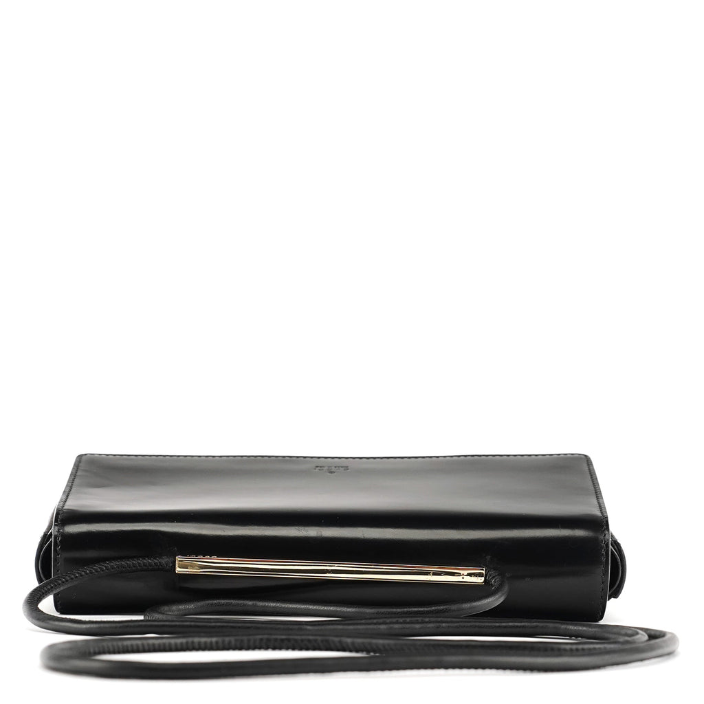 001 4227 Black Leather Mini Crossbody Bag