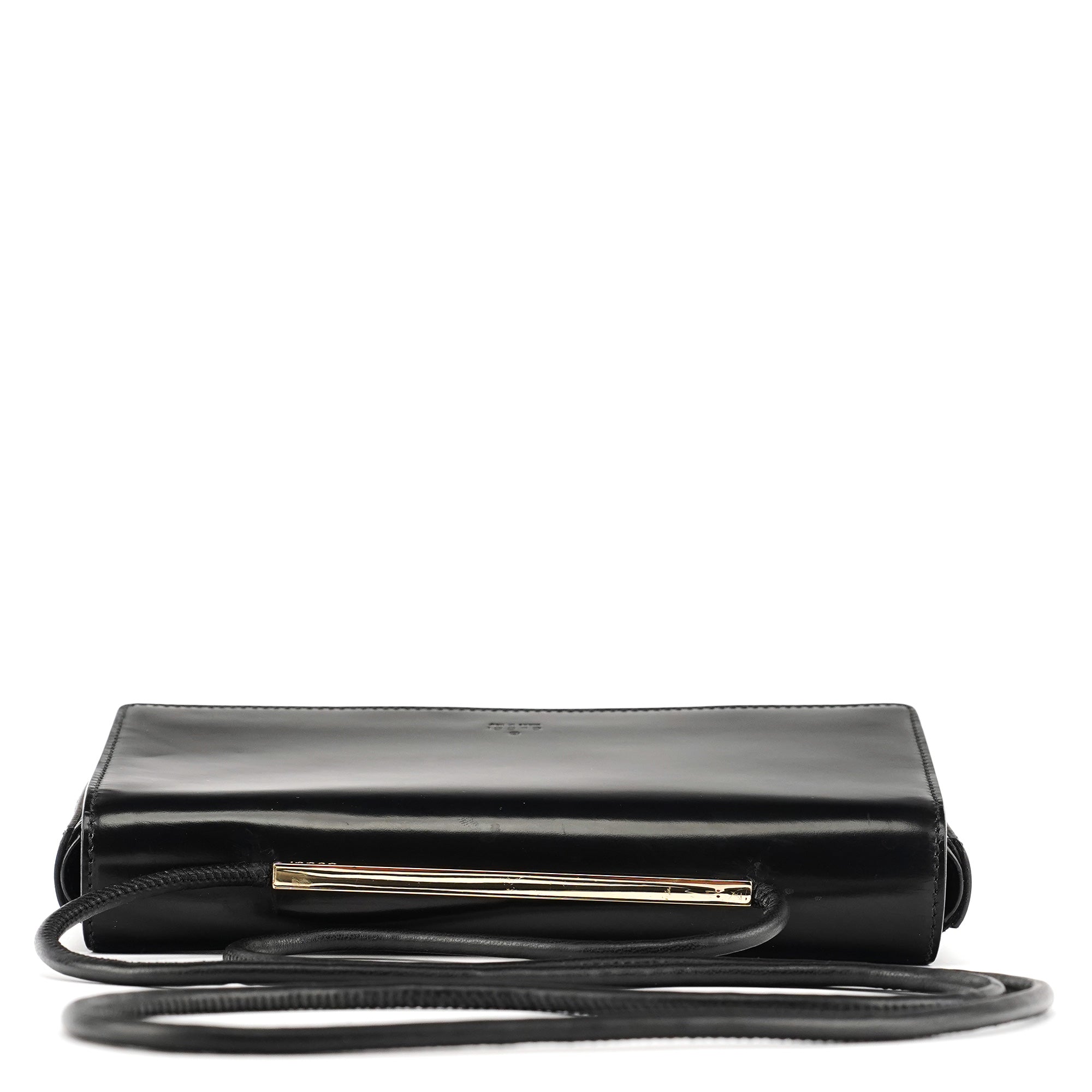 001 4227 Black Leather Mini Crossbody Bag