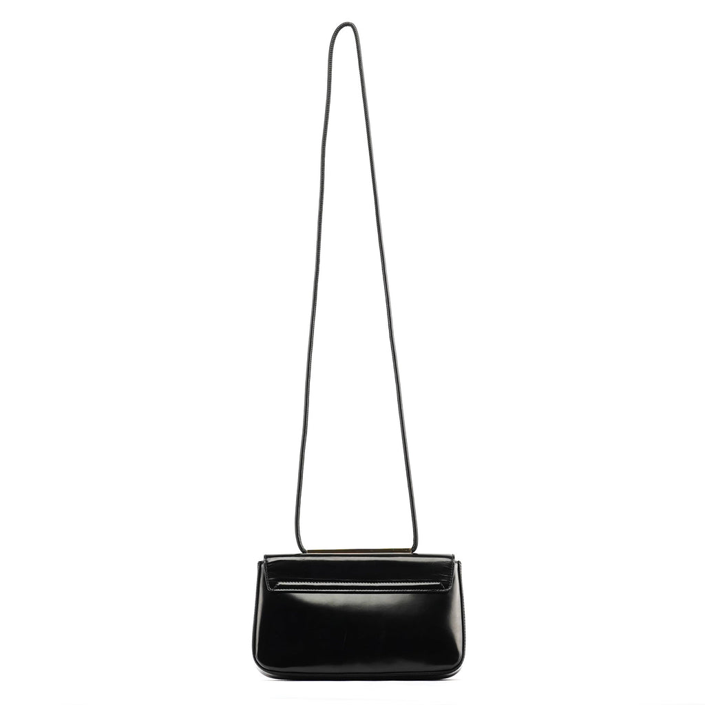 001 4227 Black Leather Mini Crossbody Bag