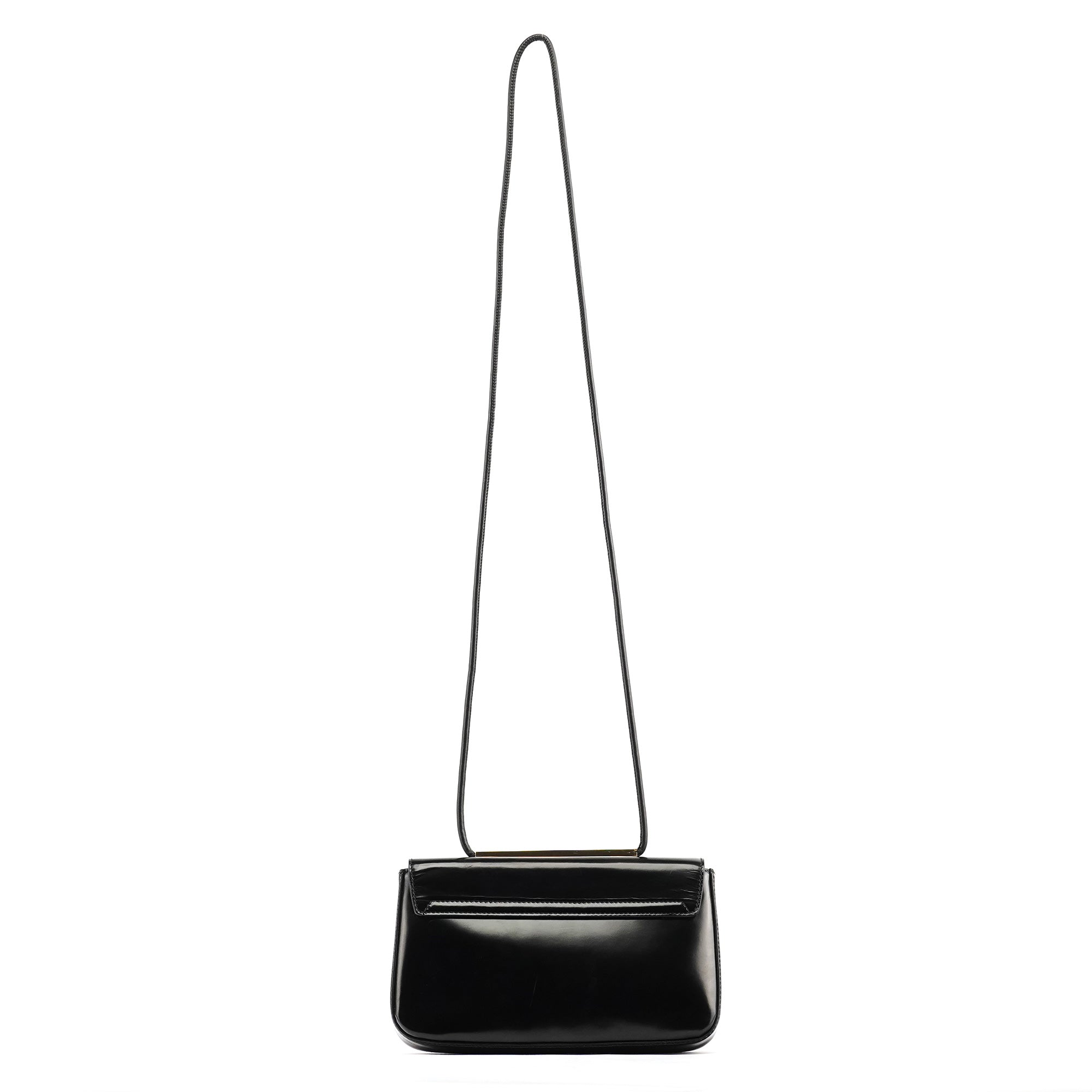 001 4227 Black Leather Mini Crossbody Bag
