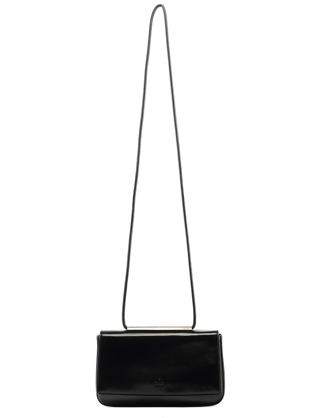 001 4227 Black Leather Mini Crossbody Bag