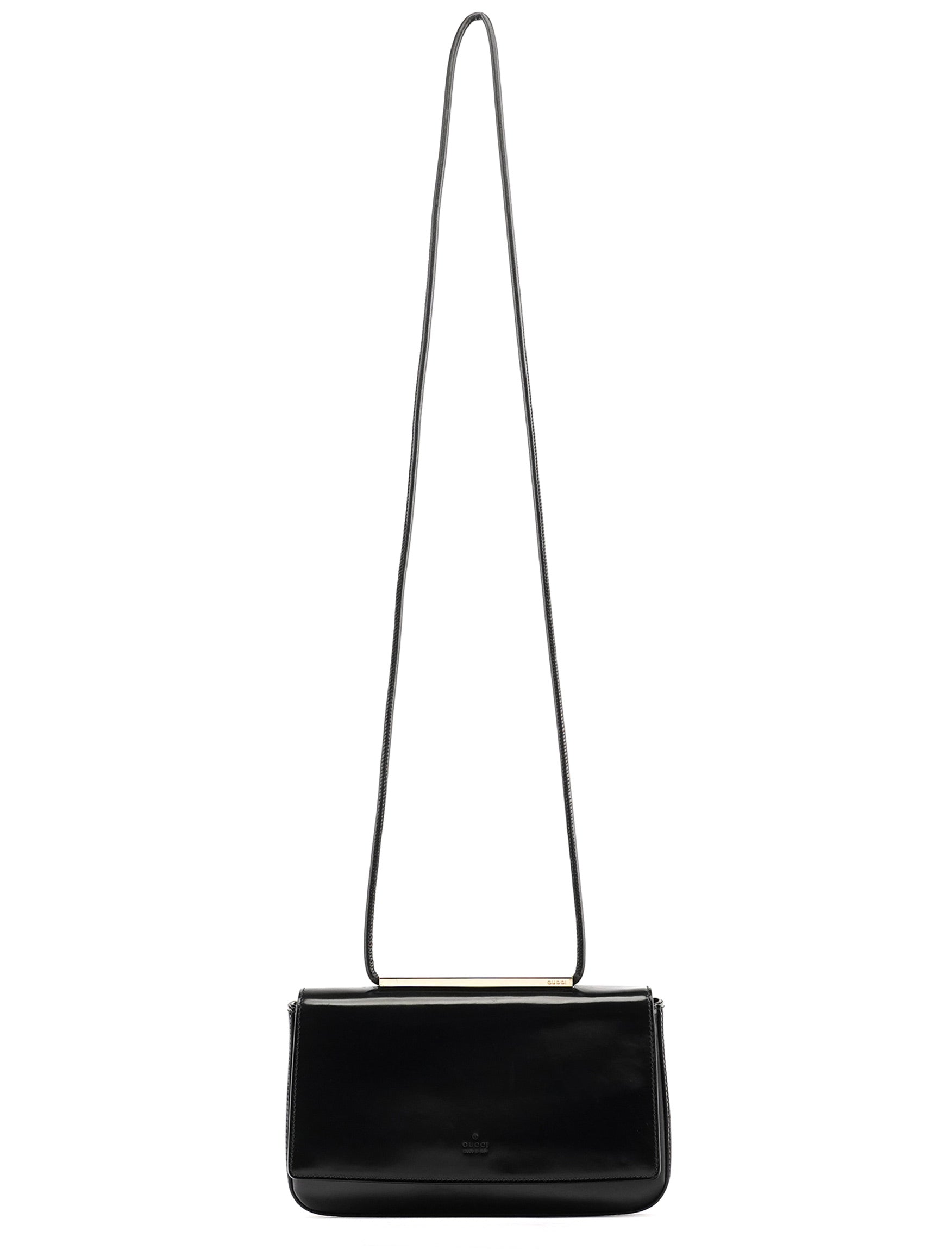 001 4227 Black Leather Mini Crossbody Bag
