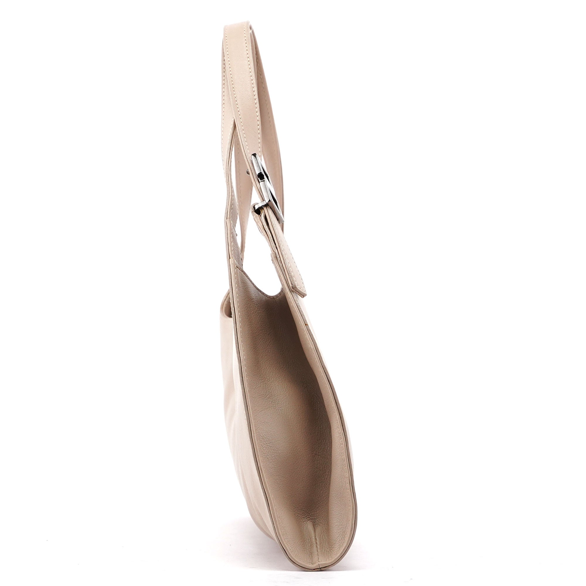 001 4243 Beige Calfskin Shoulder Bag