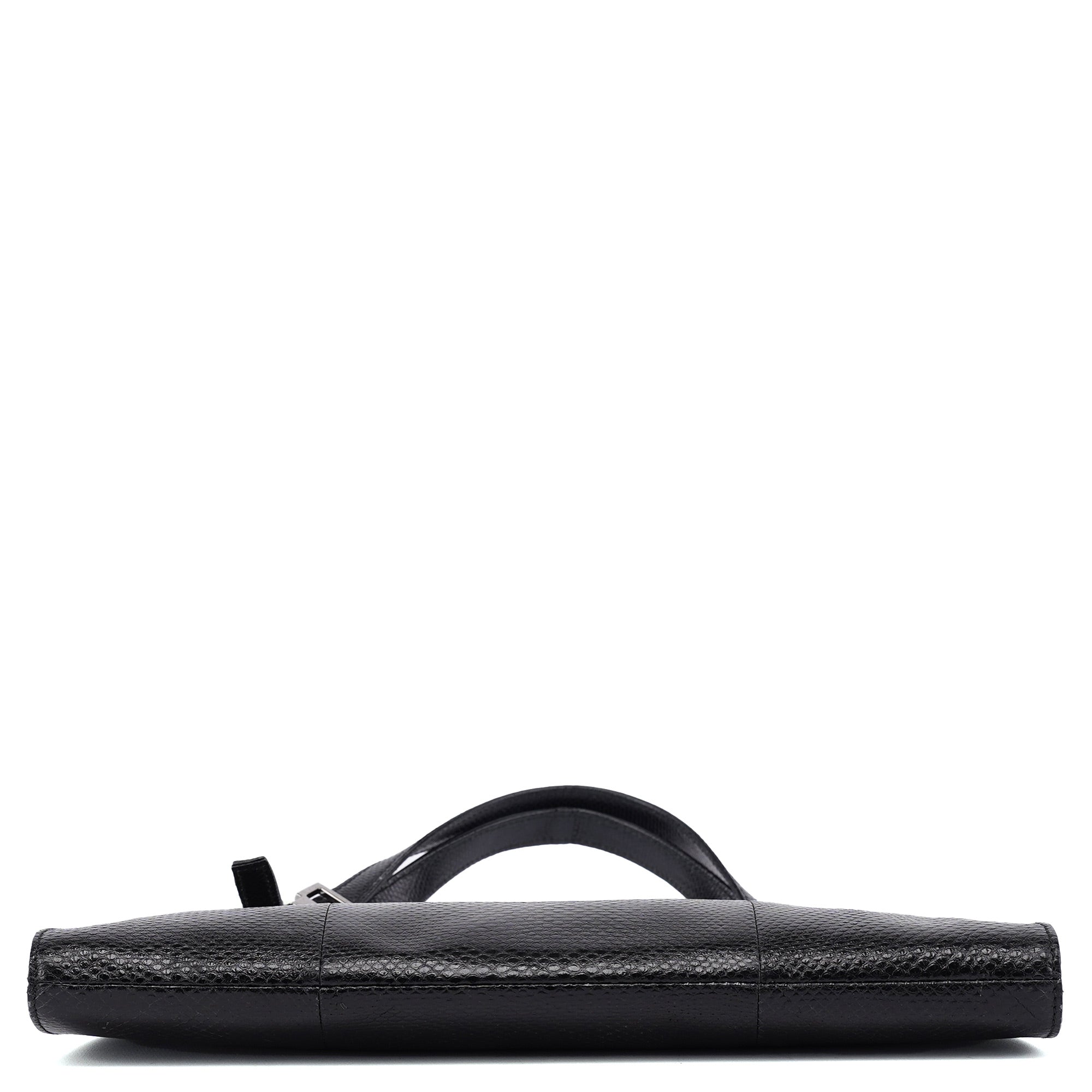 001 4243 Black Lizard Embossed Shoulder Bag