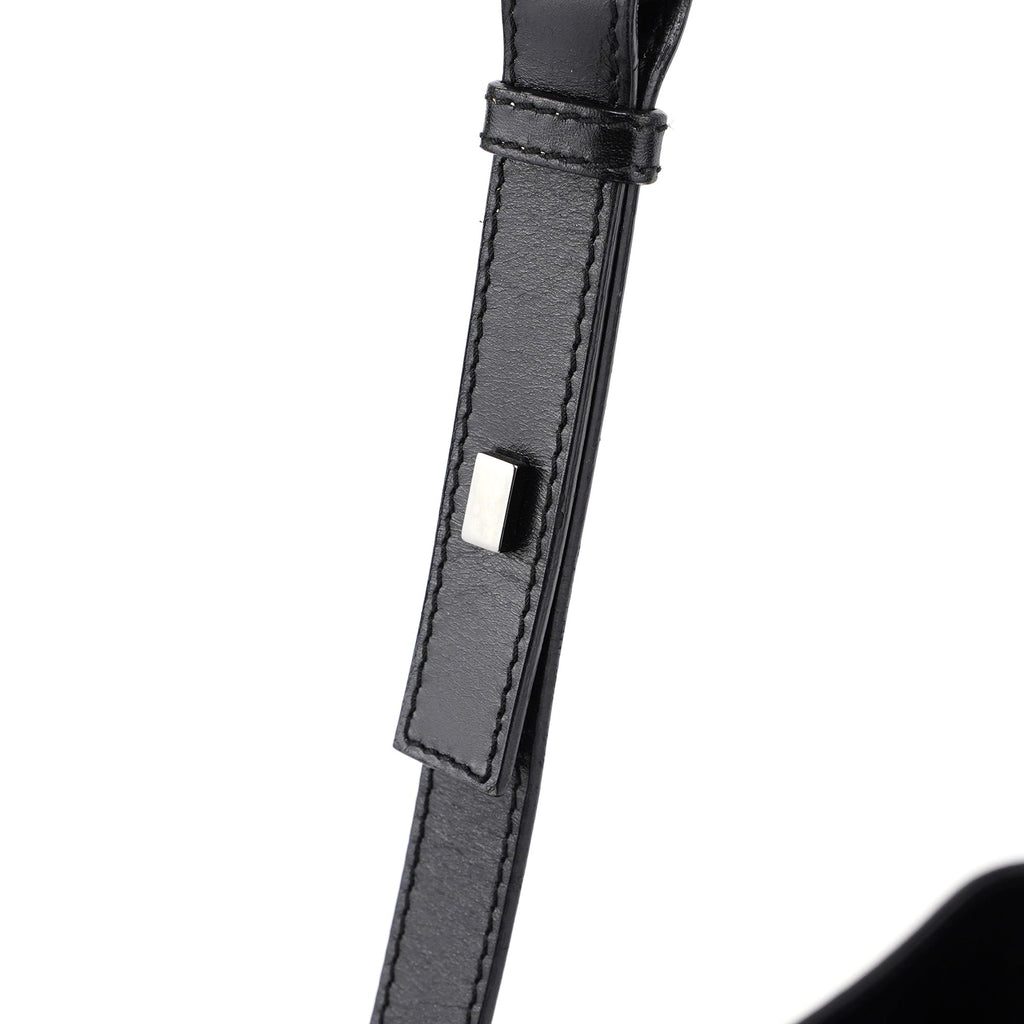 001 4286 Black Calfskin Bucket Shoulder Bag