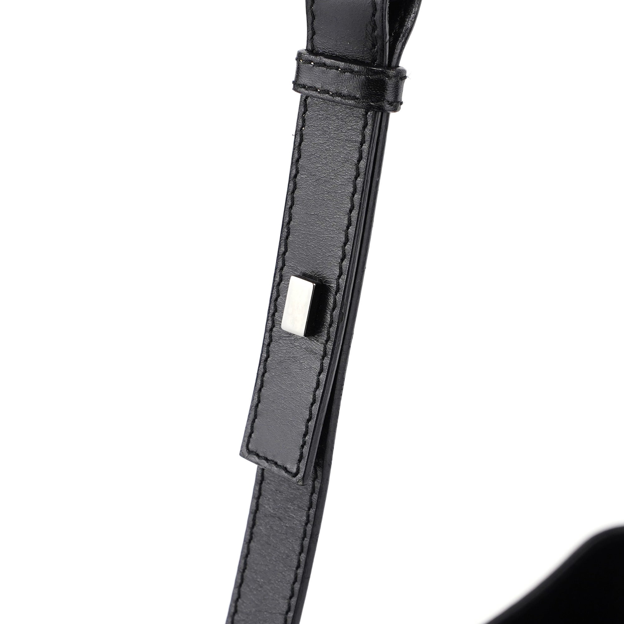 001 4286 Black Calfskin Bucket Shoulder Bag