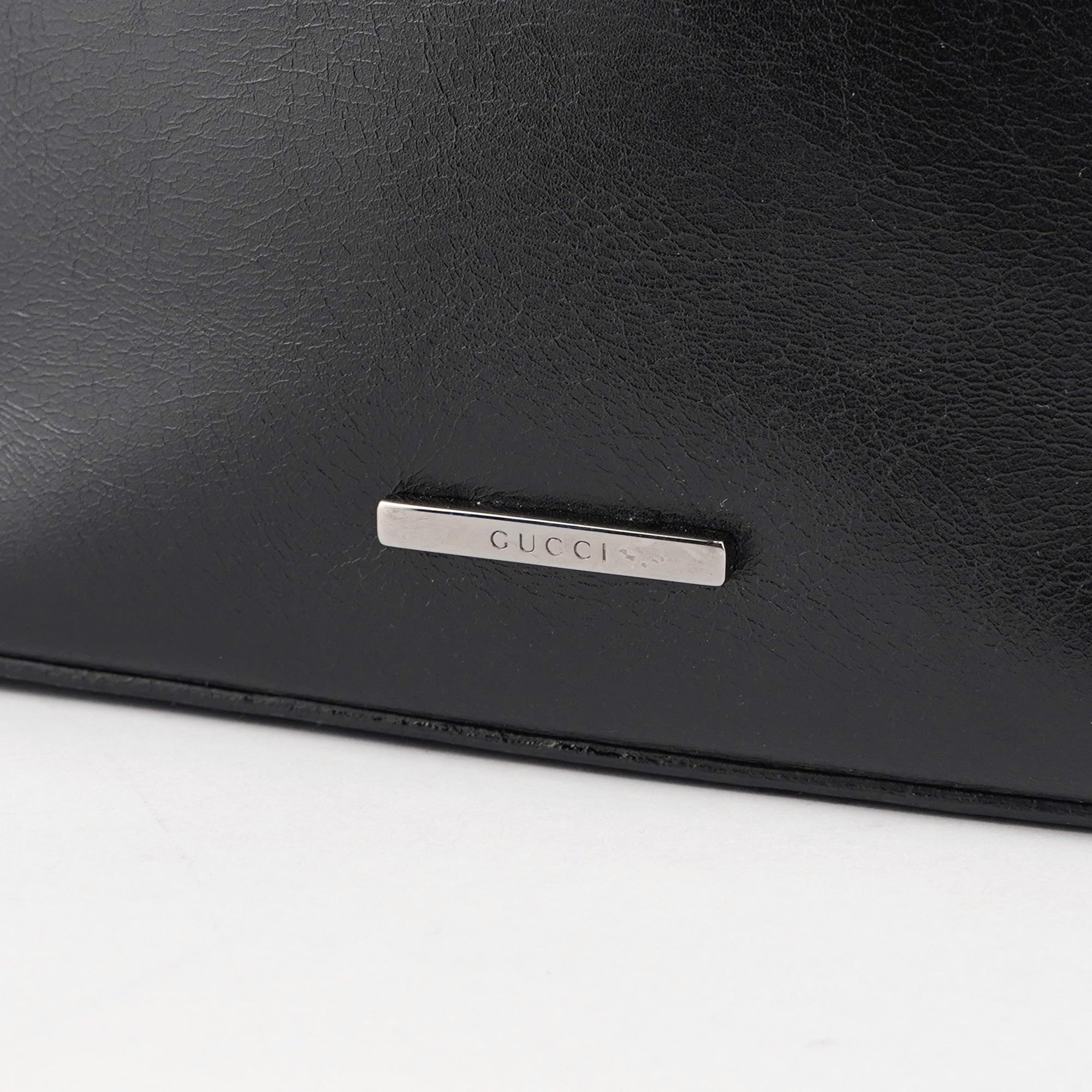 001 4286 Black Calfskin Bucket Shoulder Bag