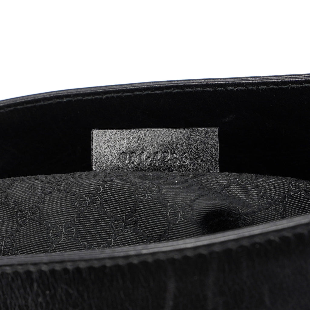 001 4286 Black Calfskin Bucket Shoulder Bag