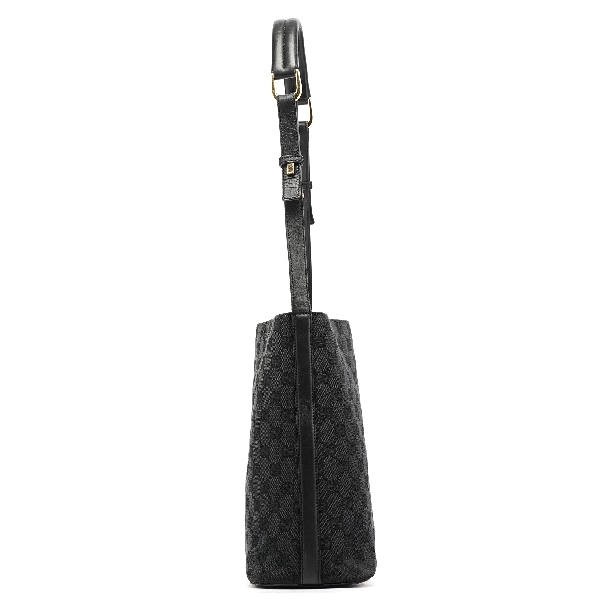 001 4286 Black GG Bucket Shoulder Bag