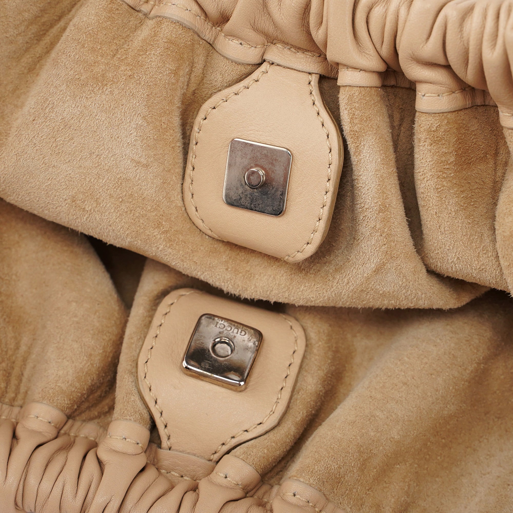 001 4332 Beige Calfskin Dual Handle Bag