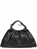 001 4335 Black Calfskin Ruched Handbag
