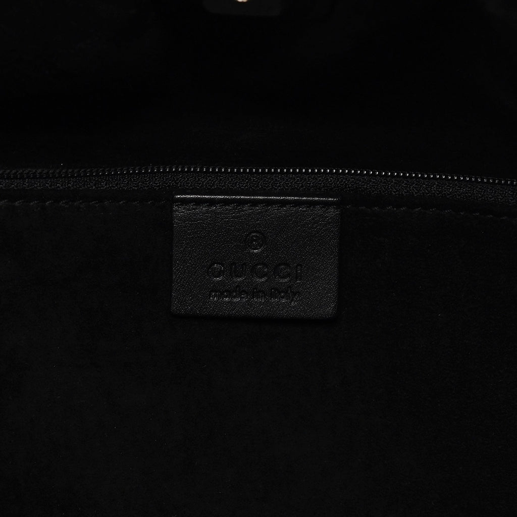001 4335 Black Calfskin Ruched Tote Bag