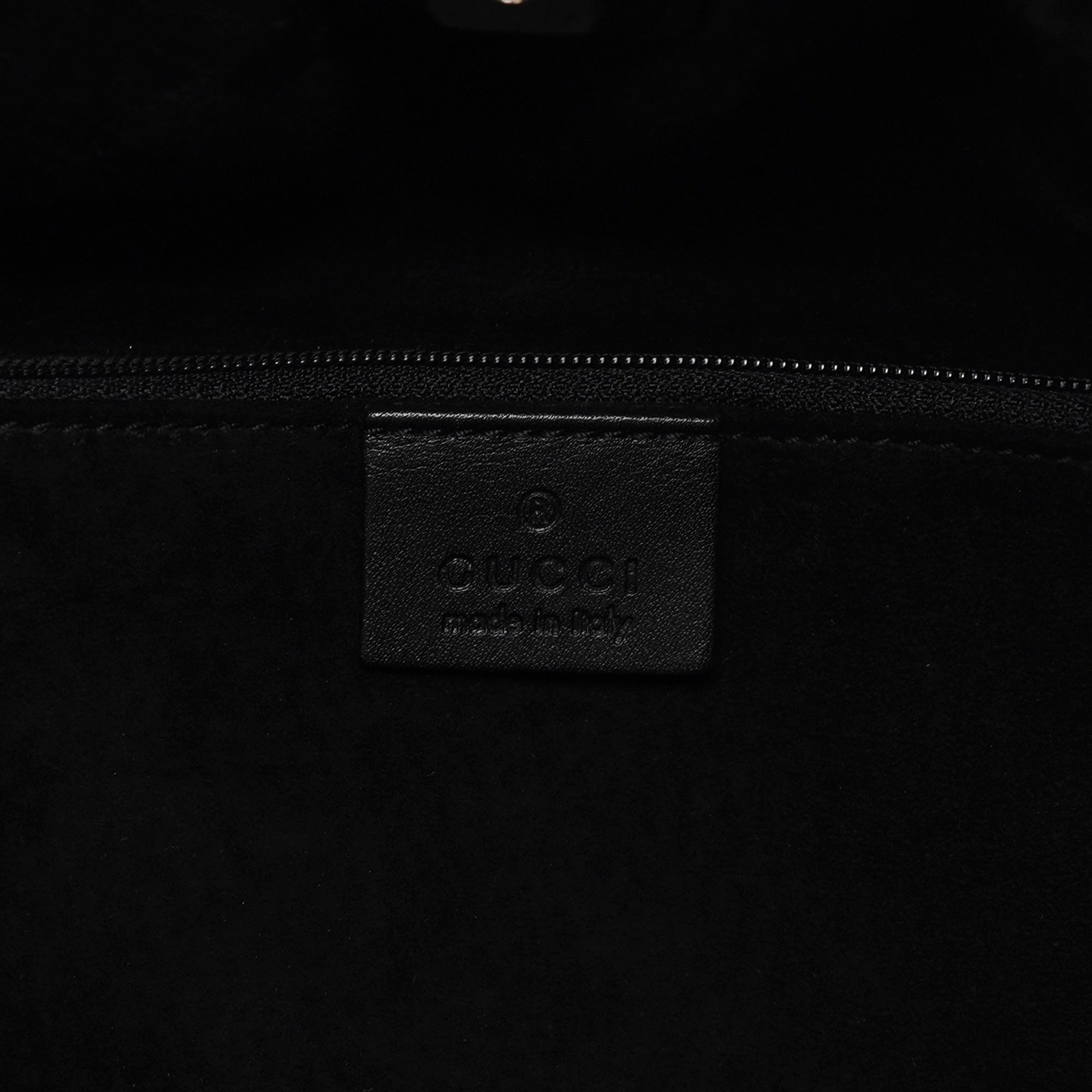 001 4335 Black Calfskin Ruched Tote Bag