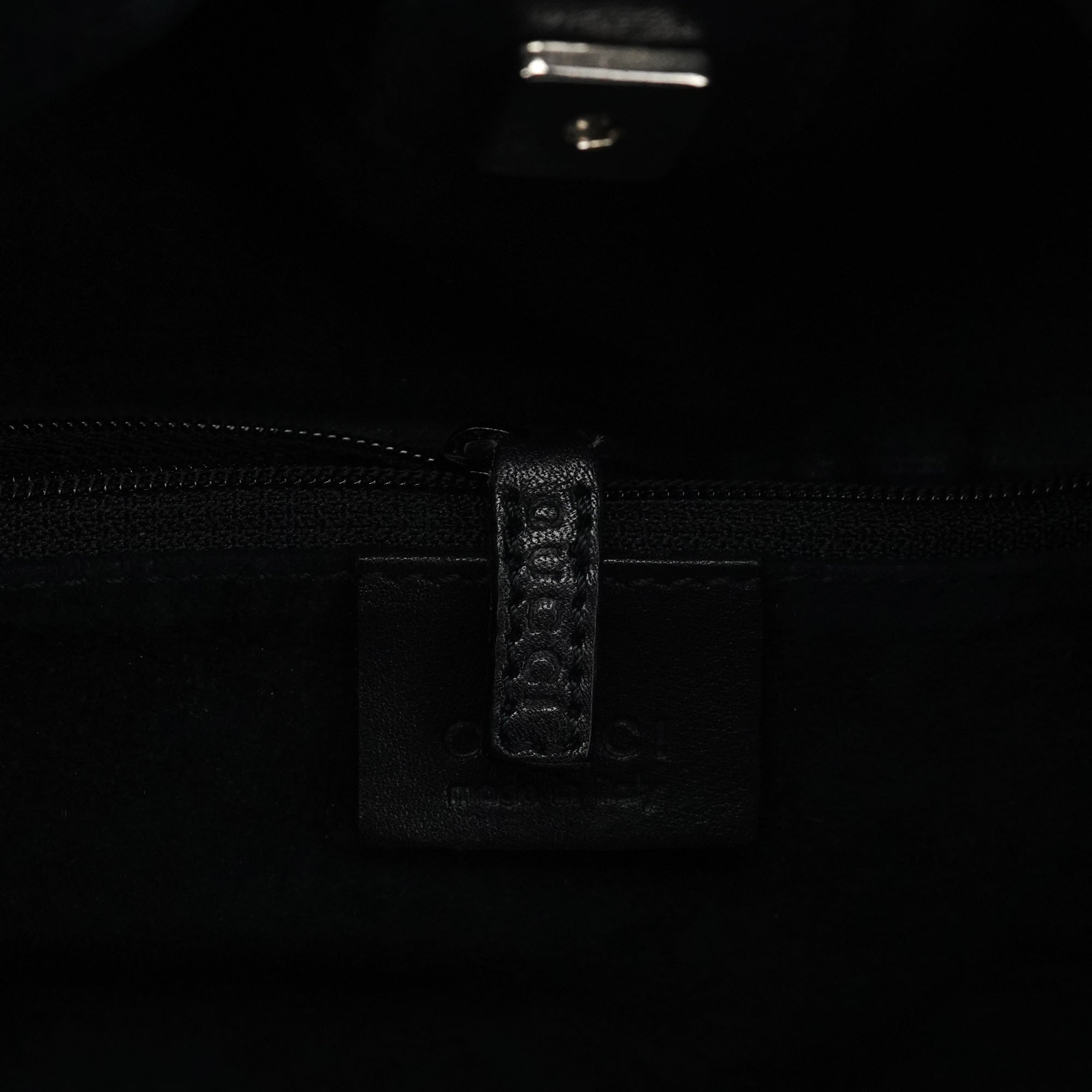 001 4335 Black Ruched Calfskin Shoulder Bag