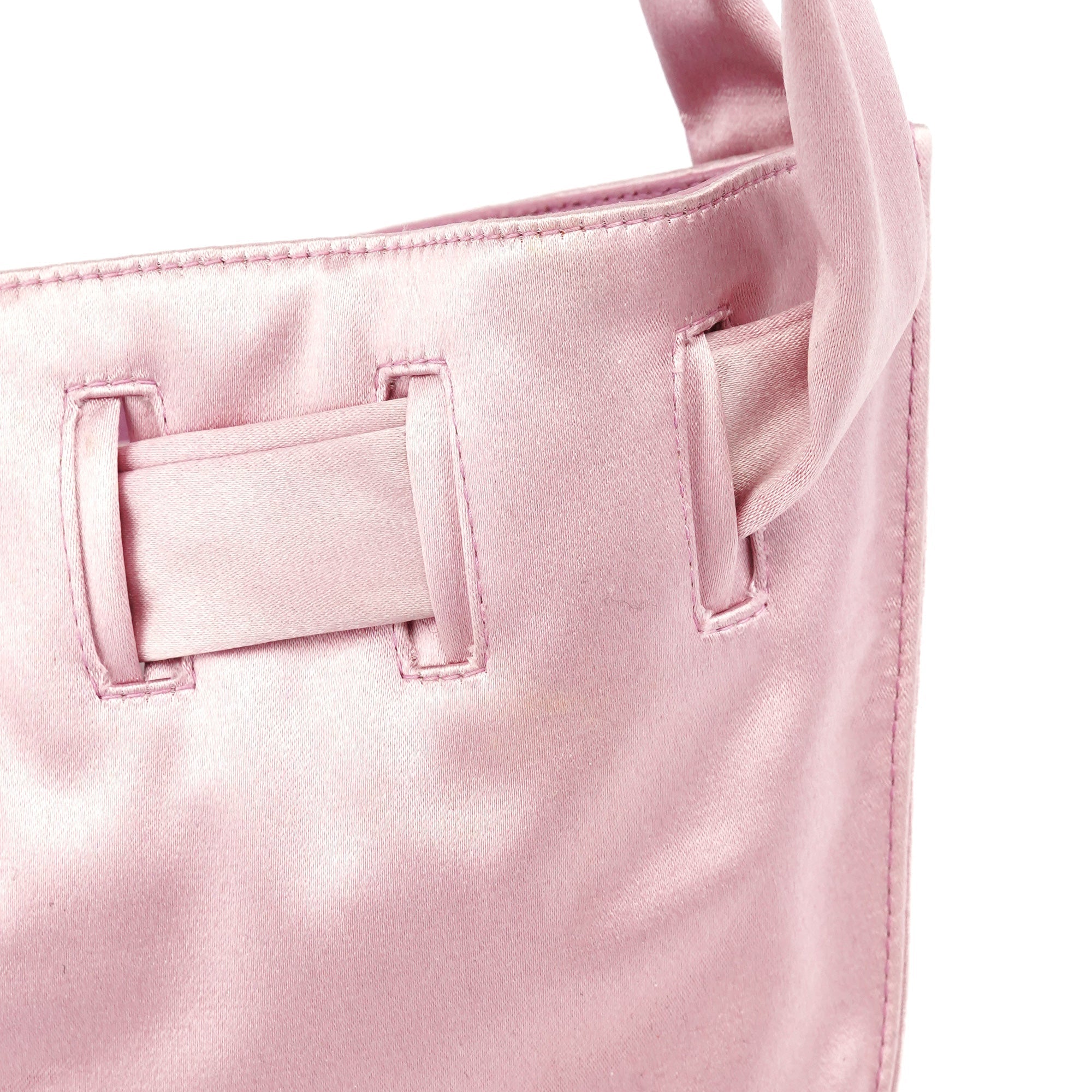 001 4399 Pink Satin Drawstring Shoulder Bag