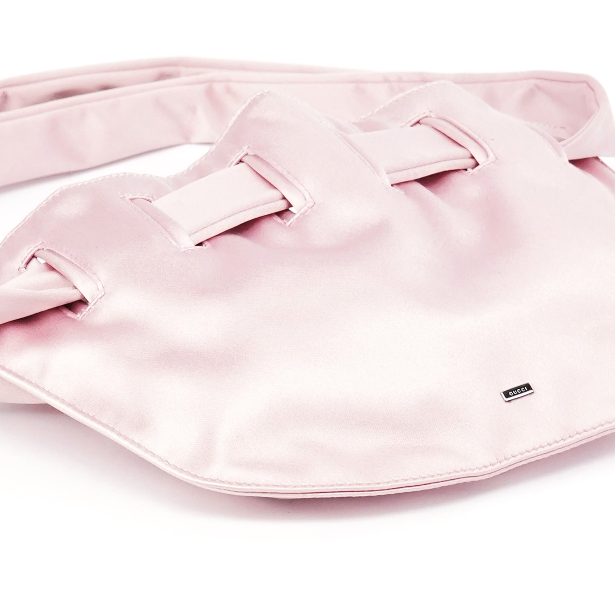 001 4399 Pink Satin Drawstring Shoulder Bag