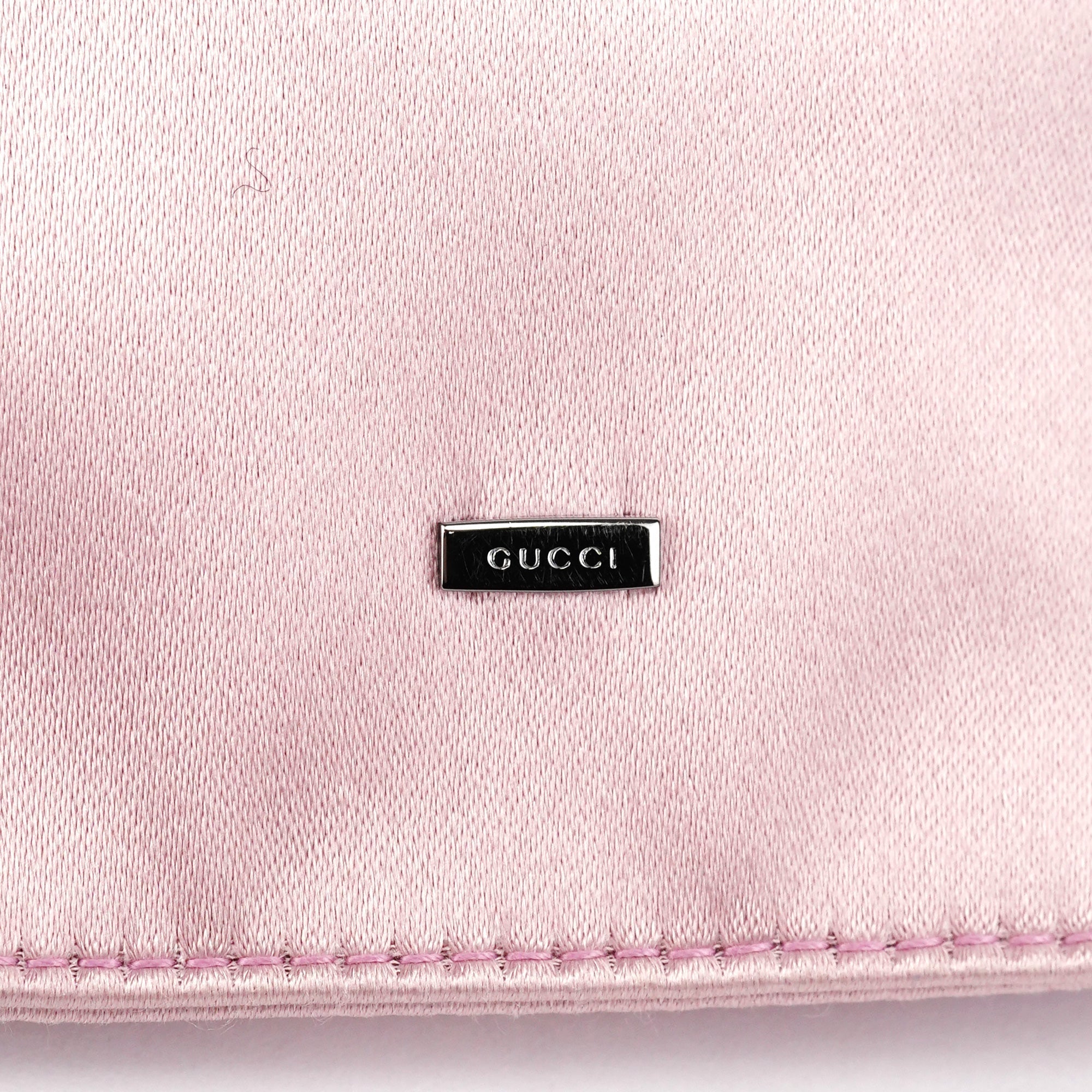 001 4399 Pink Satin Drawstring Shoulder Bag