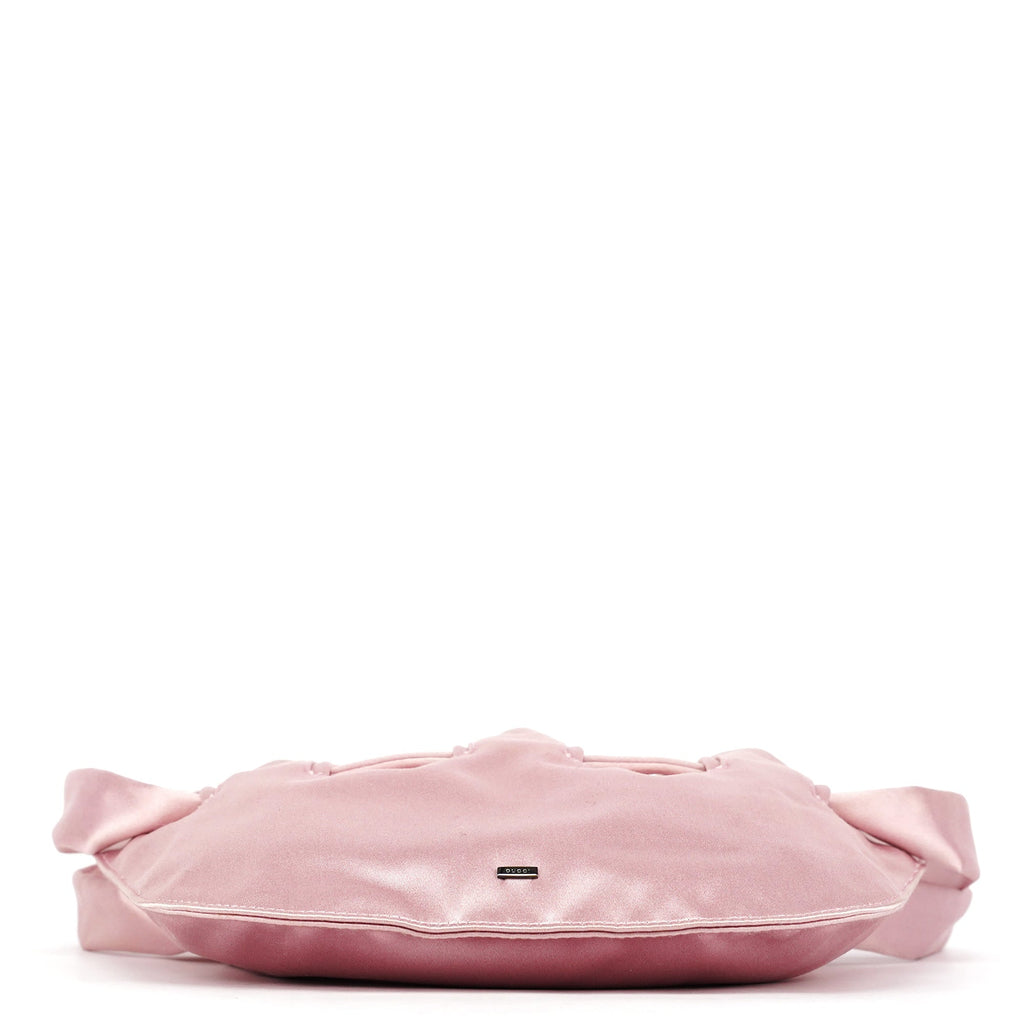 001 4399 Pink Satin Drawstring Shoulder Bag
