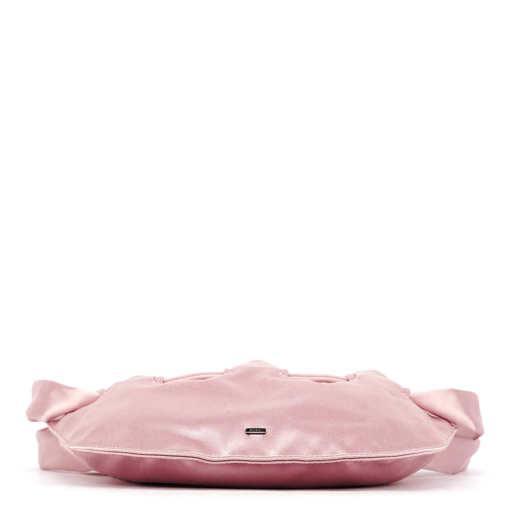 001 4399 Pink Satin Drawstring Shoulder Bag