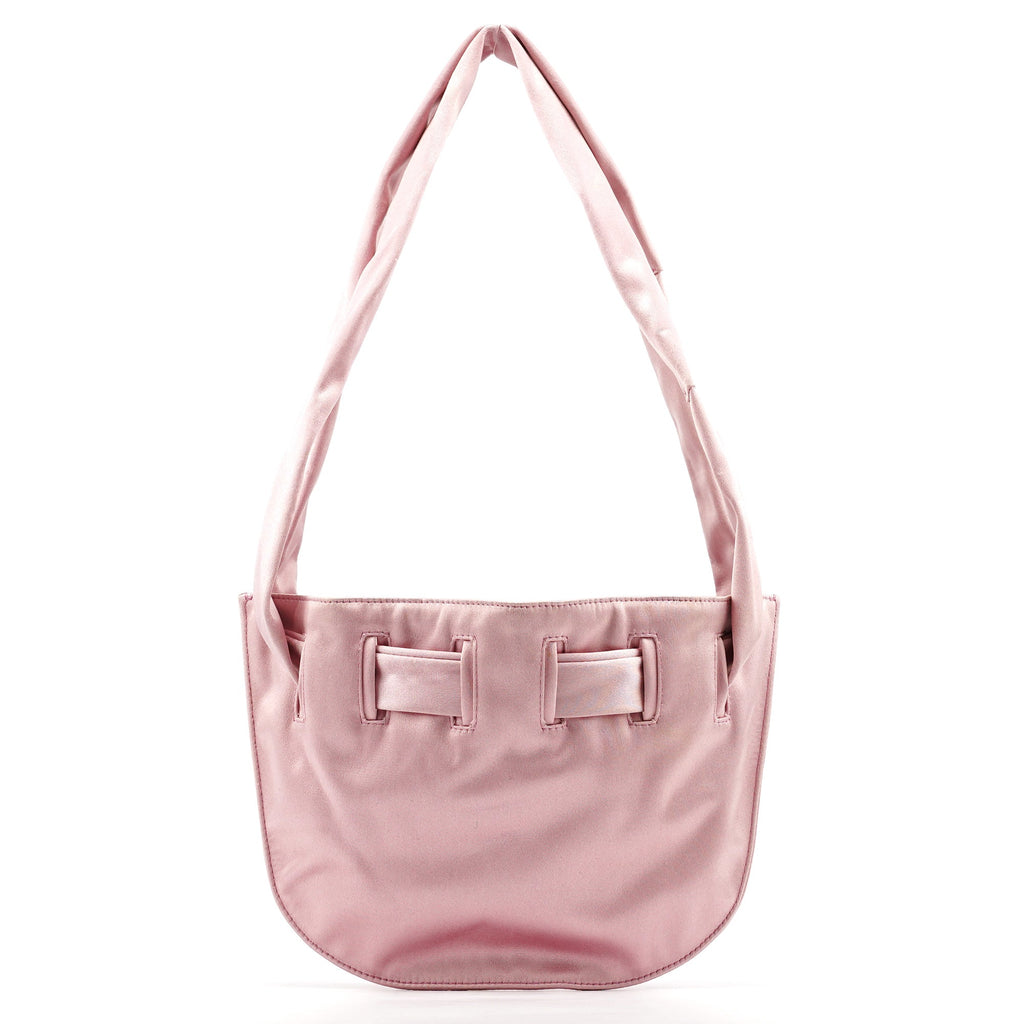 001 4399 Pink Satin Drawstring Shoulder Bag