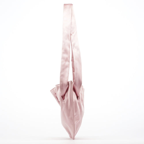 001 4399 Pink Satin Drawstring Shoulder Bag