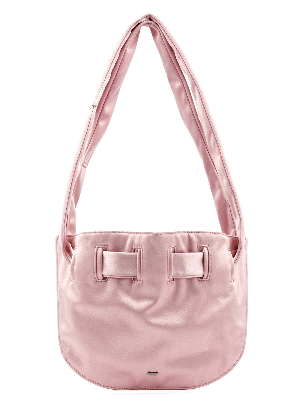 001 4399 Pink Satin Drawstring Shoulder Bag