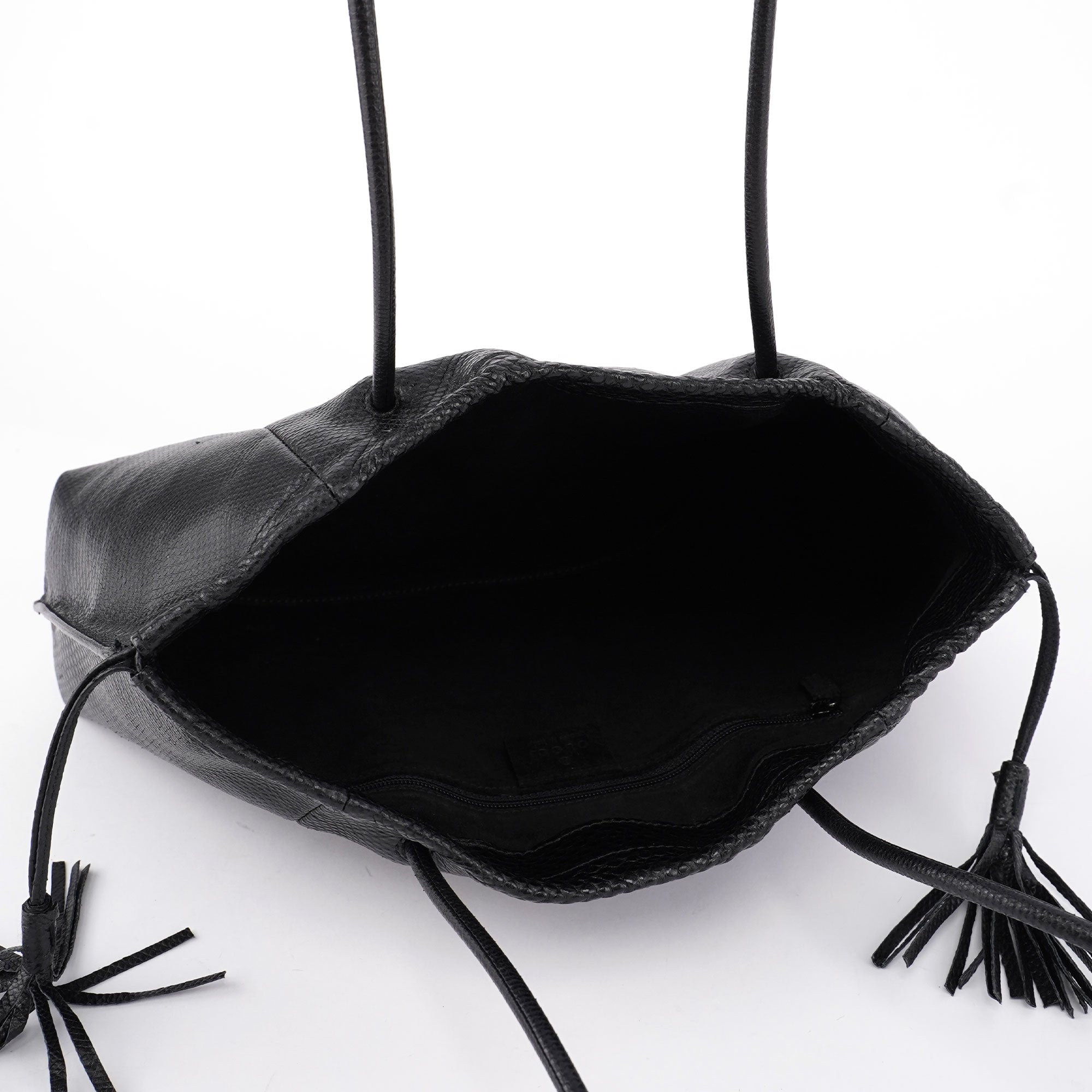 001 4403 Black Lizard Embossed Tote Bag