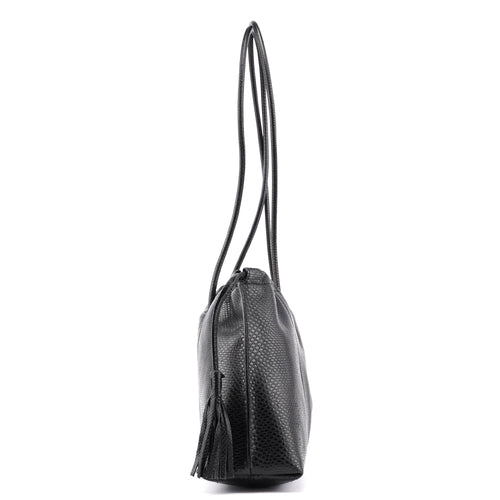 001 4403 Black Lizard Embossed Tote Bag