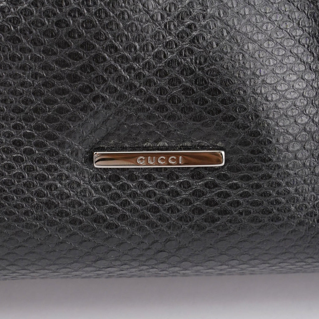 001 4403 Black Lizard Embossed Tote Bag