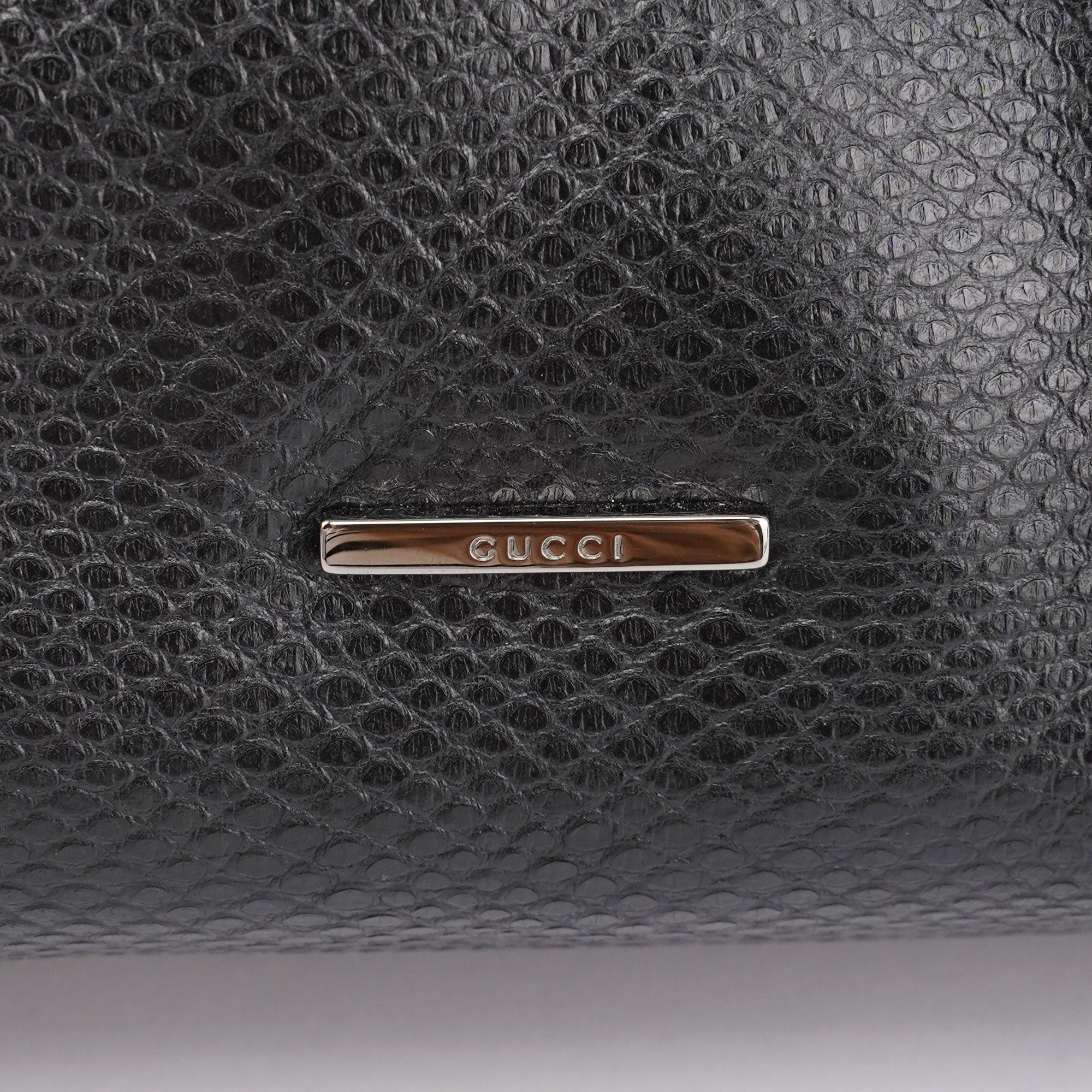 001 4403 Black Lizard Embossed Tote Bag