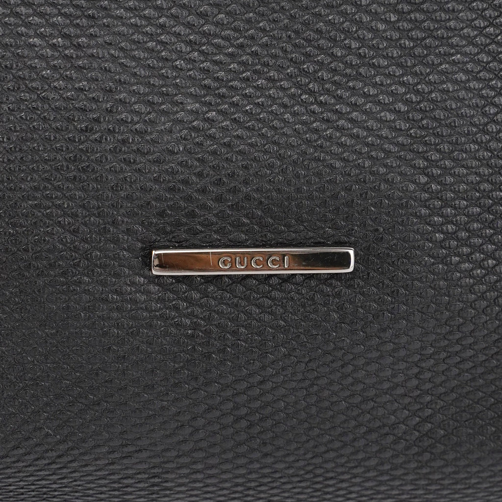 001 4403 Black Lizard Embossed Tote Bag