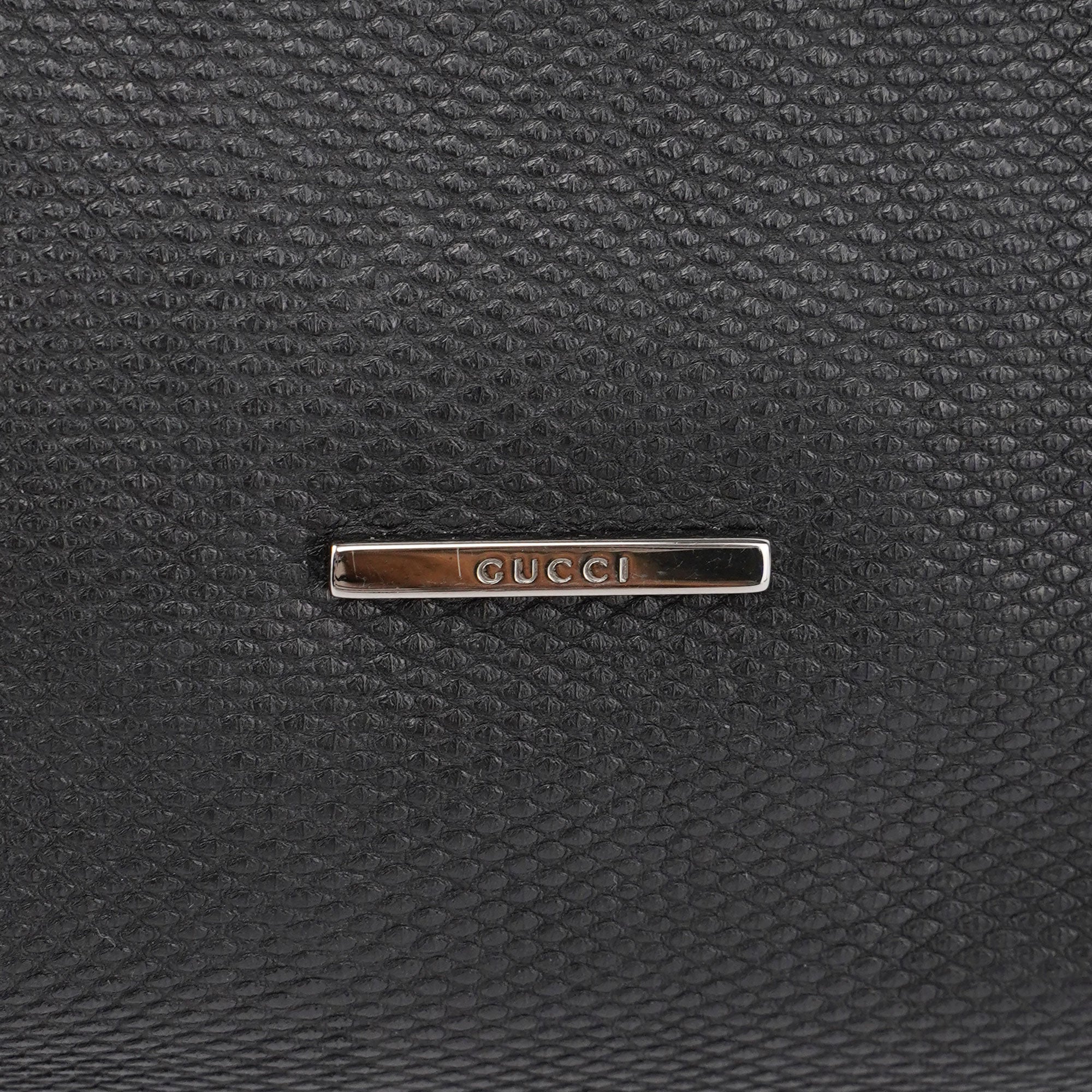 001 4403 Black Lizard Embossed Tote Bag