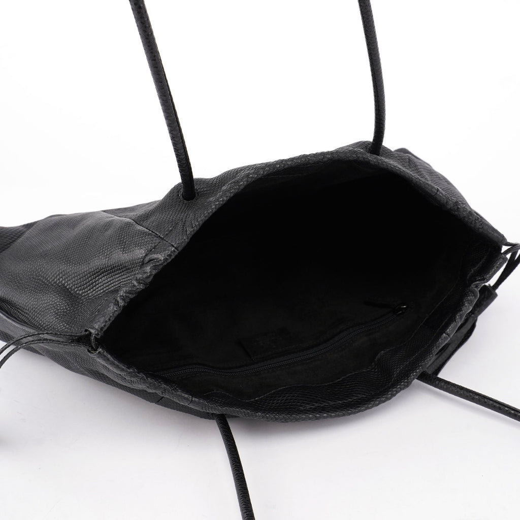 001 4403 Black Lizard Embossed Tote Bag