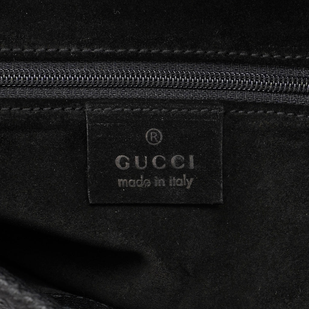 001 4403 Black Lizard Embossed Tote Bag