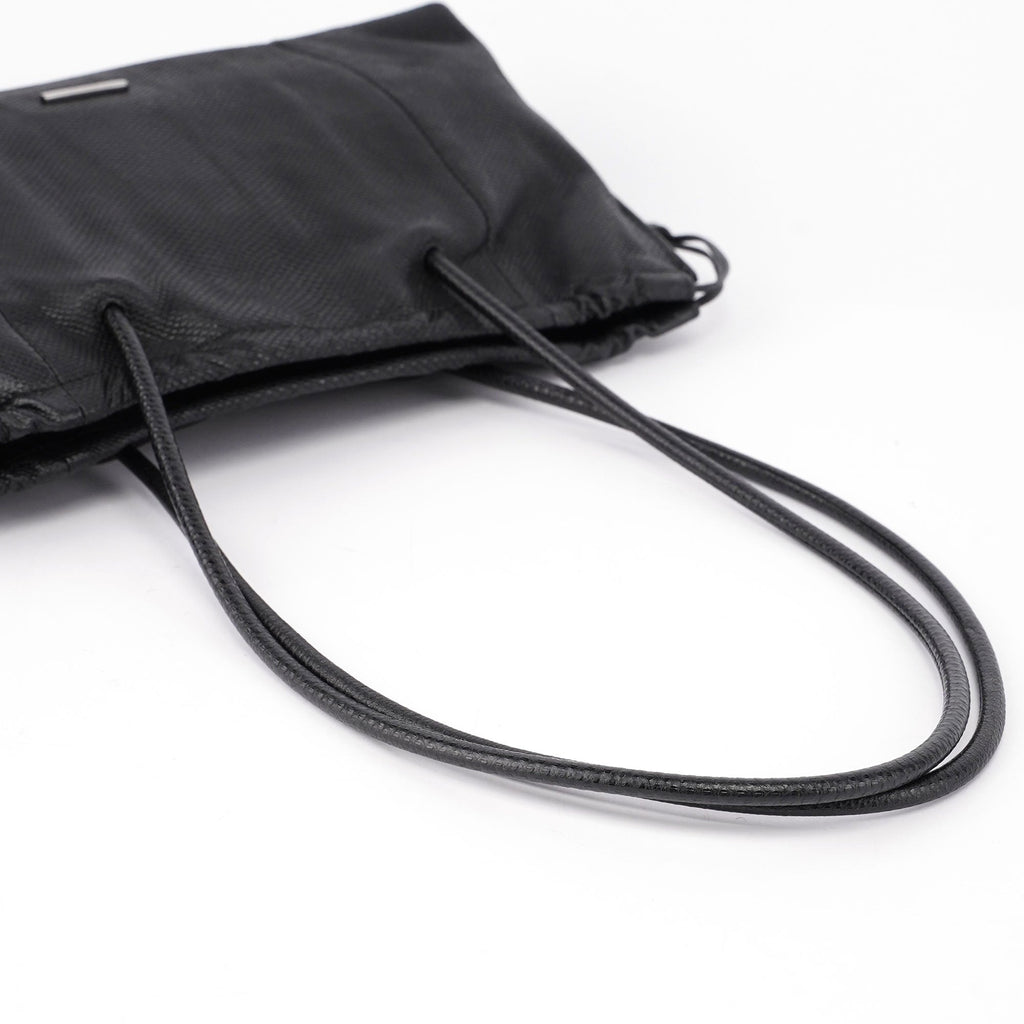 001 4403 Black Lizard Embossed Tote Bag