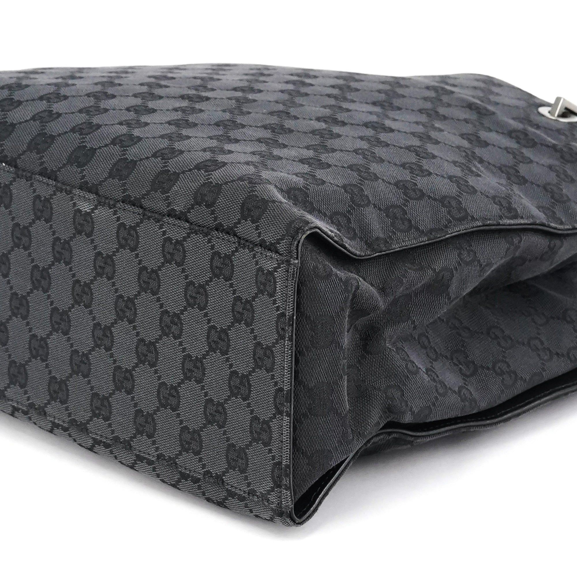 002 1010 Anthracite GG Bamboo Tote Bag